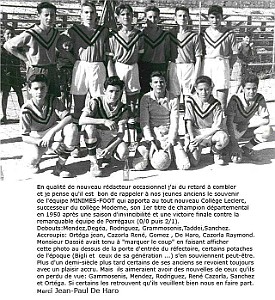 COLLEGE MODERNE LECLERC SIDI BEL ABBES SPORT FOOT 1950 MINIMES